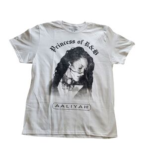 NWT Men's Aaliyah Princess of‎ R&B Graphic Tee Short Sleeve Size XL White Unisex